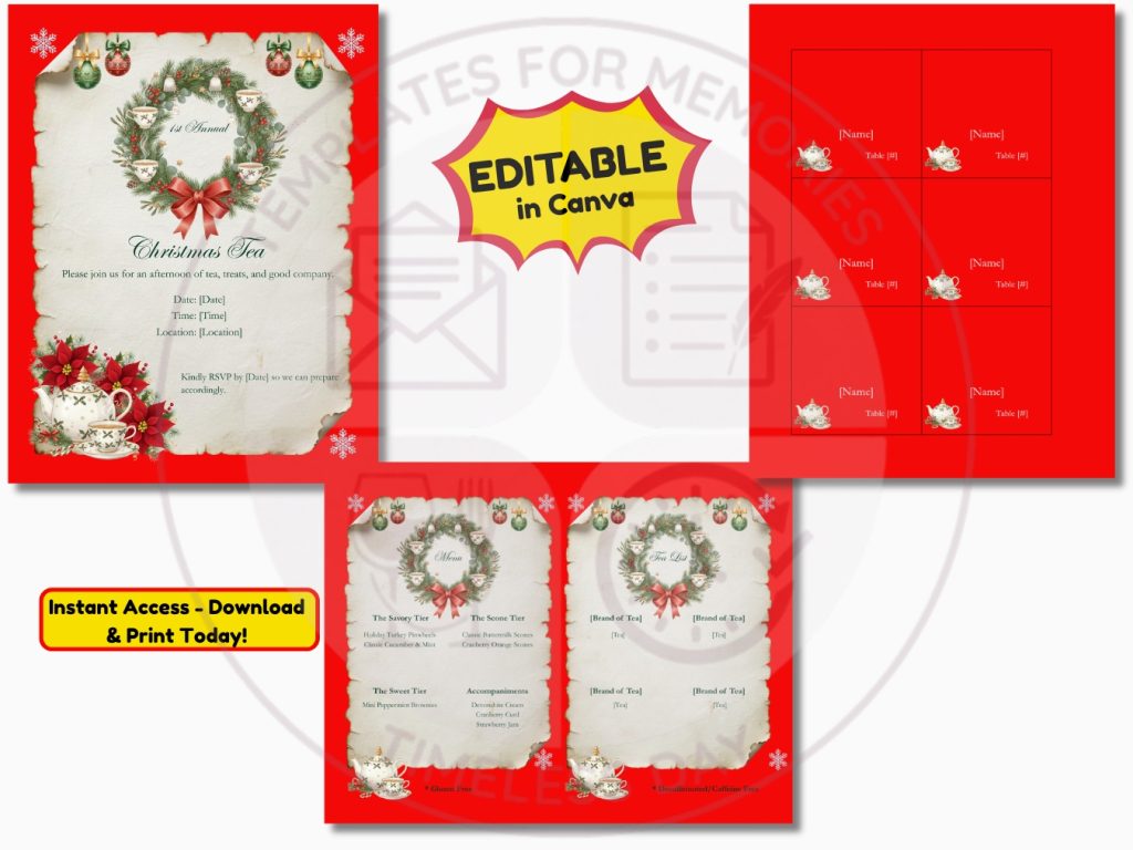 christmas tea party mockup