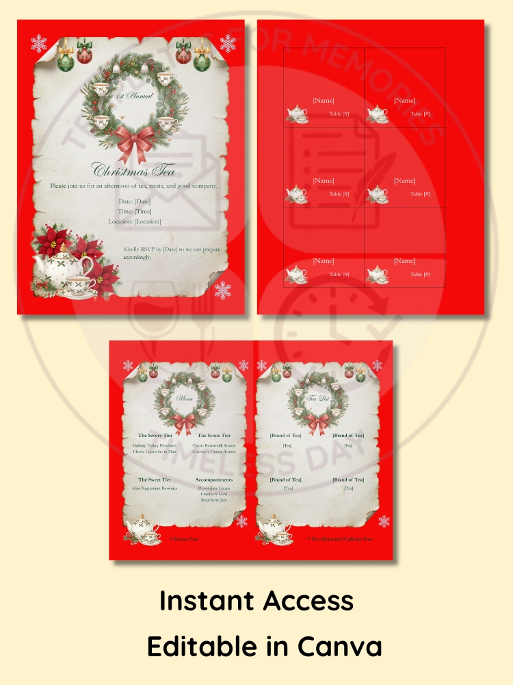 Christmas Tea Party website mockup picture