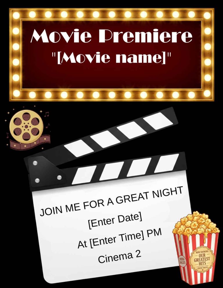 Home movie date night invite